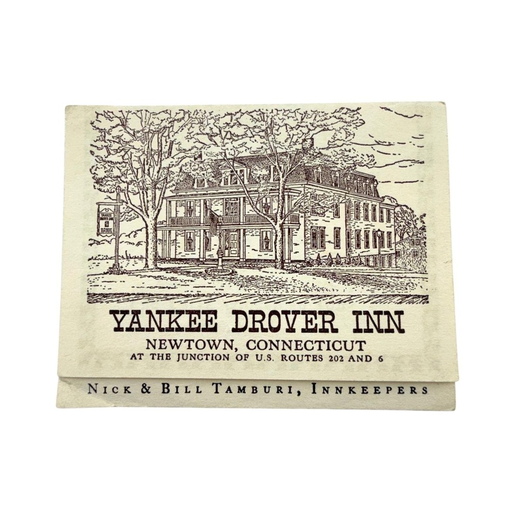 Yankee Drover Inn Newtown Connecticut Vintage Advertising Flyer Map Hotel Motel